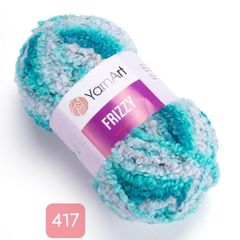 Len Yarnart xoắn nhiều màu Frizzy đan móc áo, váy, nón, áo khoác