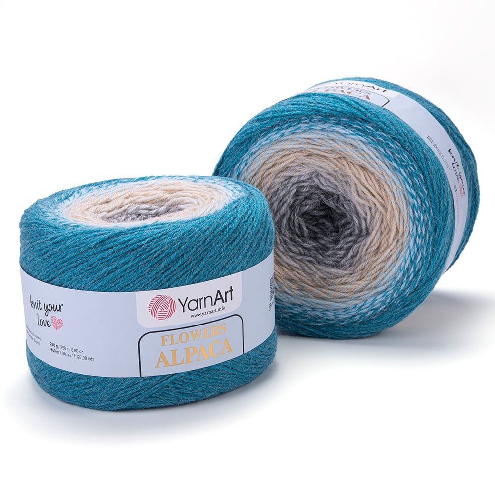 Len cầu vồng ấm Flower Alpaca nhập khẩu từ Yarnart, đan móc áo, áo choàng, váy, nón