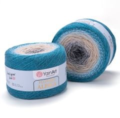Len cầu vồng ấm Flower Alpaca nhập khẩu từ Yarnart, đan móc áo, áo choàng, váy, nón