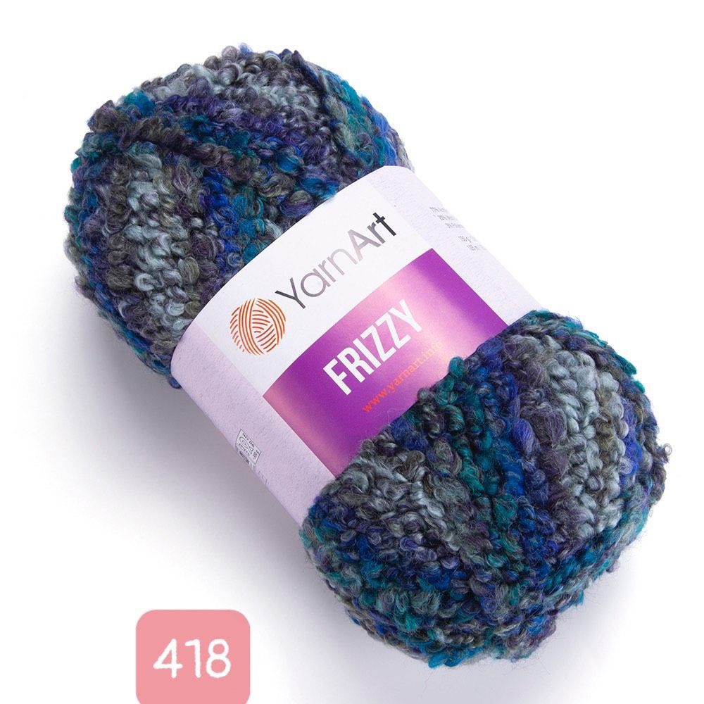 Len Yarnart xoắn nhiều màu Frizzy đan móc áo, váy, nón, áo khoác