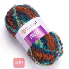 Len Yarnart xoắn nhiều màu Frizzy đan móc áo, váy, nón, áo khoác
