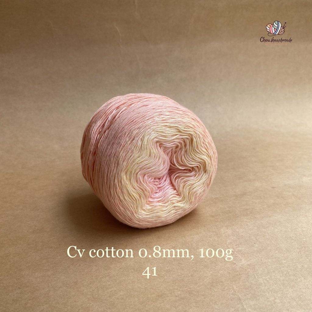 Sợi cầu vồng Cotton 0.8mm cuộn 100g, Chouihandmade, đan móc áo, váy