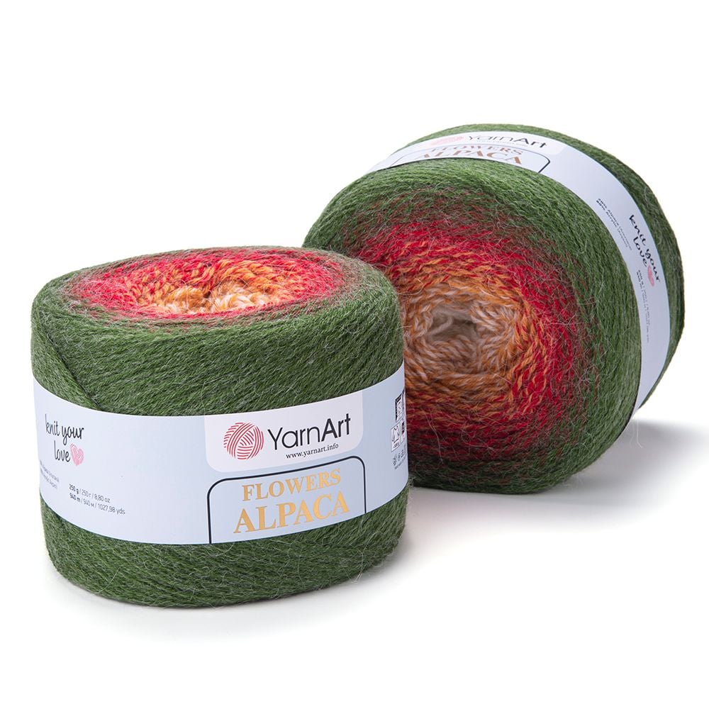 Len cầu vồng ấm Flower Alpaca nhập khẩu từ Yarnart, đan móc áo, áo choàng, váy, nón