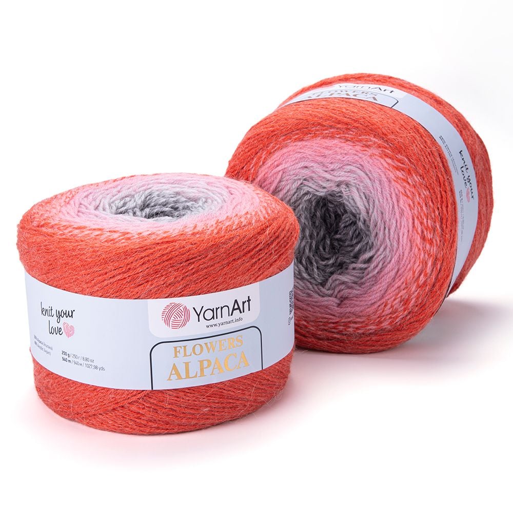 Len cầu vồng ấm Flower Alpaca nhập khẩu từ Yarnart, đan móc áo, áo choàng, váy, nón