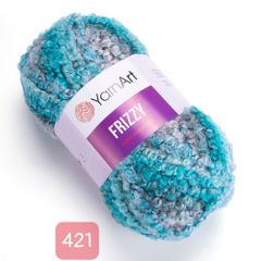 Len Yarnart xoắn nhiều màu Frizzy đan móc áo, váy, nón, áo khoác