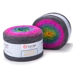 Len cầu vồng ấm Flower Alpaca nhập khẩu từ Yarnart, đan móc áo, áo choàng, váy, nón