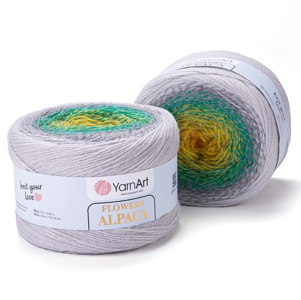 Len cầu vồng ấm Flower Alpaca nhập khẩu từ Yarnart, đan móc áo, áo choàng, váy, nón