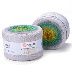Len cầu vồng ấm Flower Alpaca nhập khẩu từ Yarnart, đan móc áo, áo choàng, váy, nón