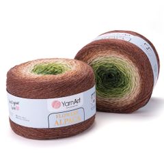 Len cầu vồng ấm Flower Alpaca nhập khẩu từ Yarnart, đan móc áo, áo choàng, váy, nón