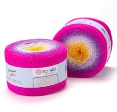 Len cầu vồng ấm Flower Alpaca nhập khẩu từ Yarnart, đan móc áo, áo choàng, váy, nón
