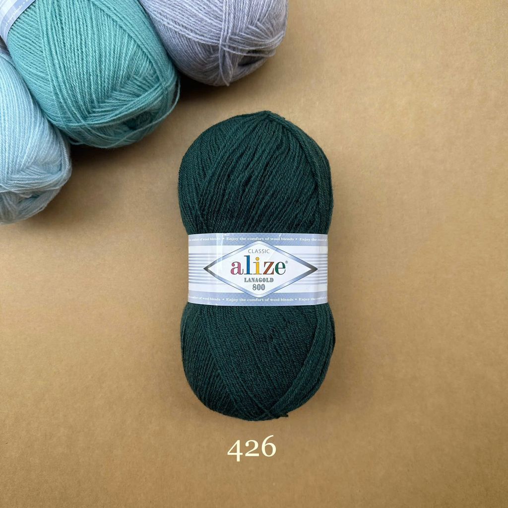 Cuộn len ấm Lanagold 800 hãng Alize siêu dôi, siêu ấm đan móc khăn, áo ấm cực thích