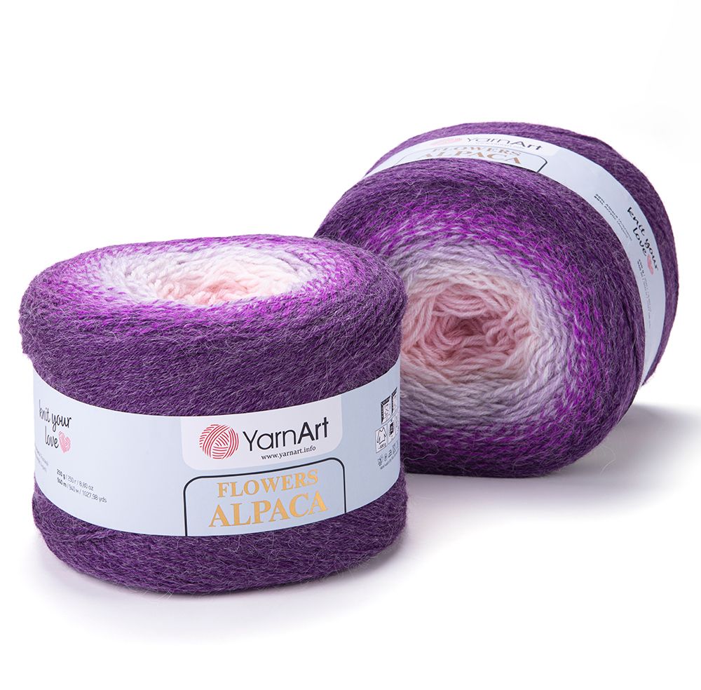 Len cầu vồng ấm Flower Alpaca nhập khẩu từ Yarnart, đan móc áo, áo choàng, váy, nón