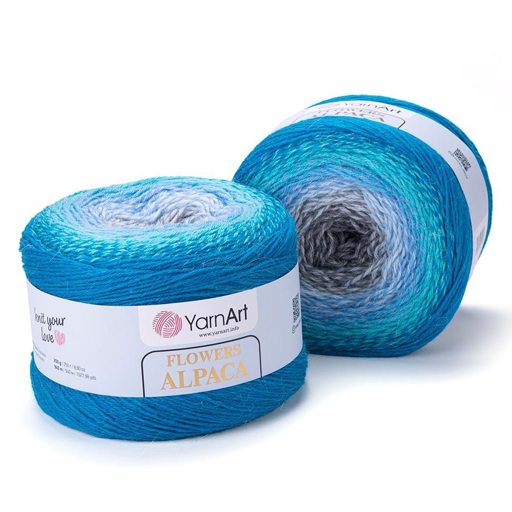 Len cầu vồng ấm Flower Alpaca nhập khẩu từ Yarnart, đan móc áo, áo choàng, váy, nón