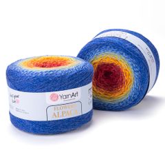 Len cầu vồng ấm Flower Alpaca nhập khẩu từ Yarnart, đan móc áo, áo choàng, váy, nón