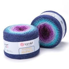 Len cầu vồng ấm Flower Alpaca nhập khẩu từ Yarnart, đan móc áo, áo choàng, váy, nón