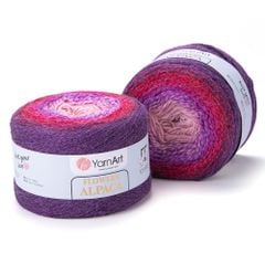 Len cầu vồng ấm Flower Alpaca nhập khẩu từ Yarnart, đan móc áo, áo choàng, váy, nón