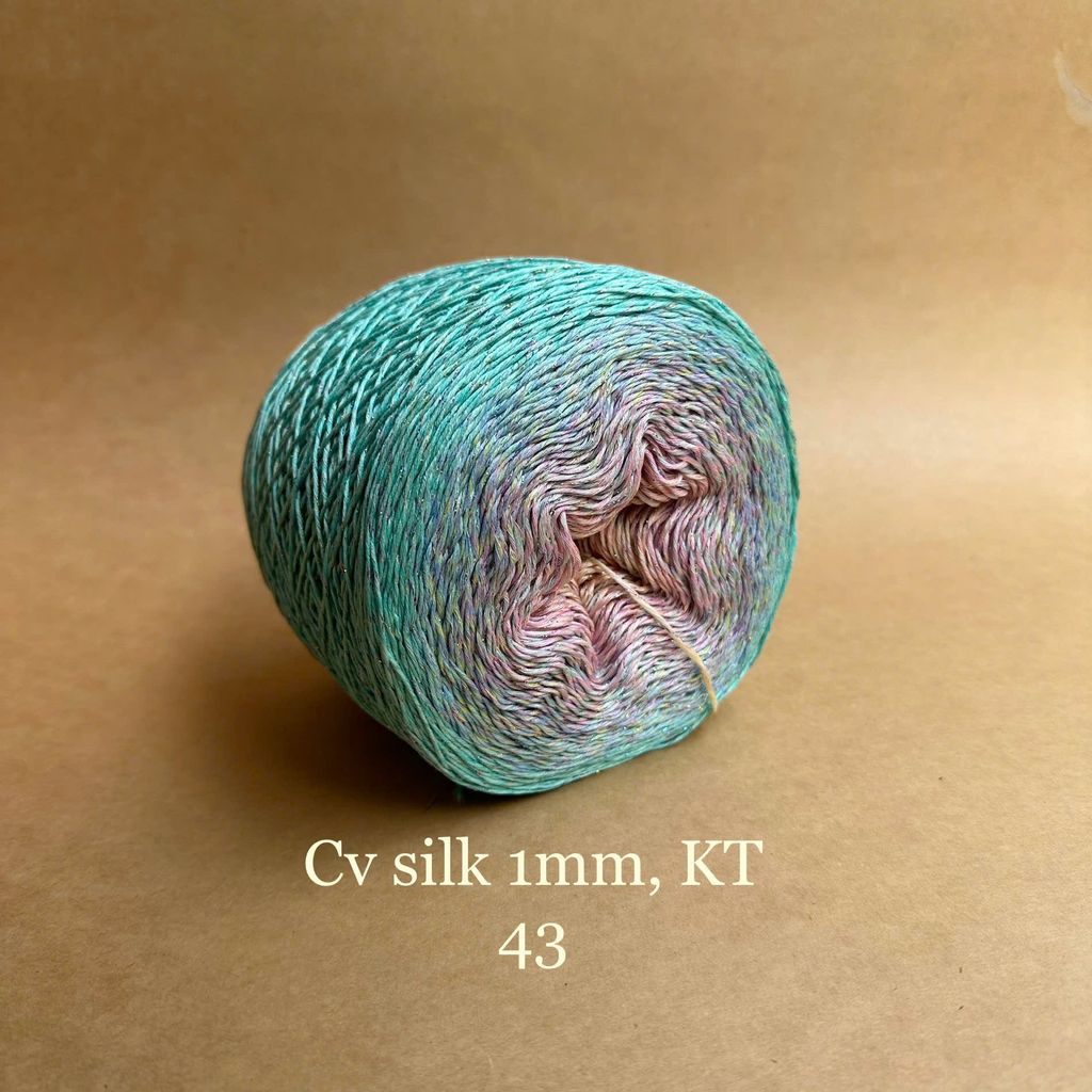 Cầu vồng sợi Silk kim tuyến, cỡ 1.0mm, 300g, đan móc áo, váy, khăn