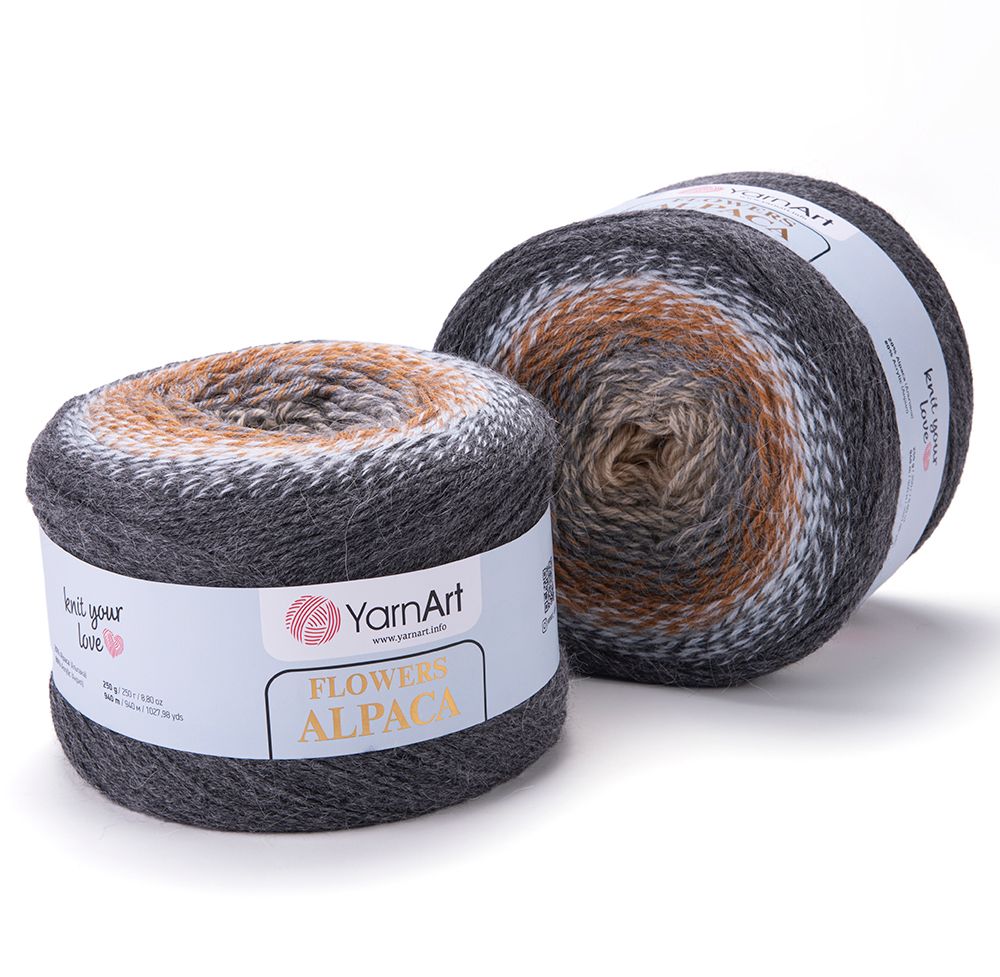 Len cầu vồng ấm Flower Alpaca nhập khẩu từ Yarnart, đan móc áo, áo choàng, váy, nón