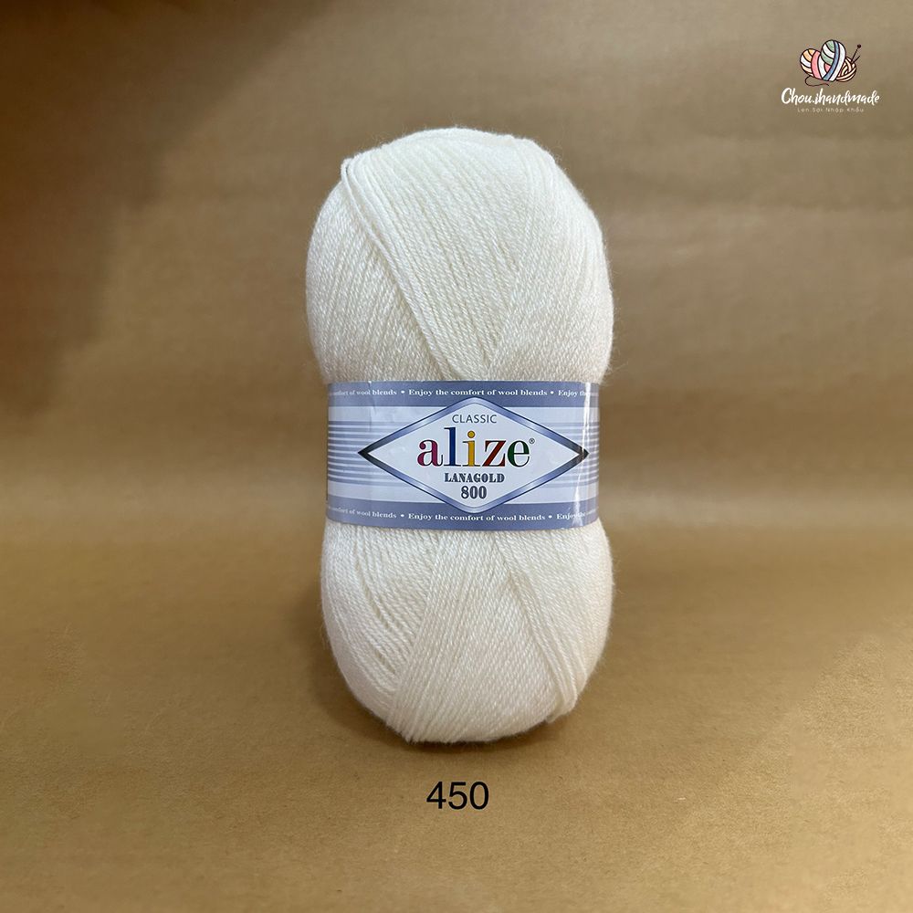 Cuộn len ấm Lanagold 800 hãng Alize siêu dôi, siêu ấm đan móc khăn, áo ấm cực thích