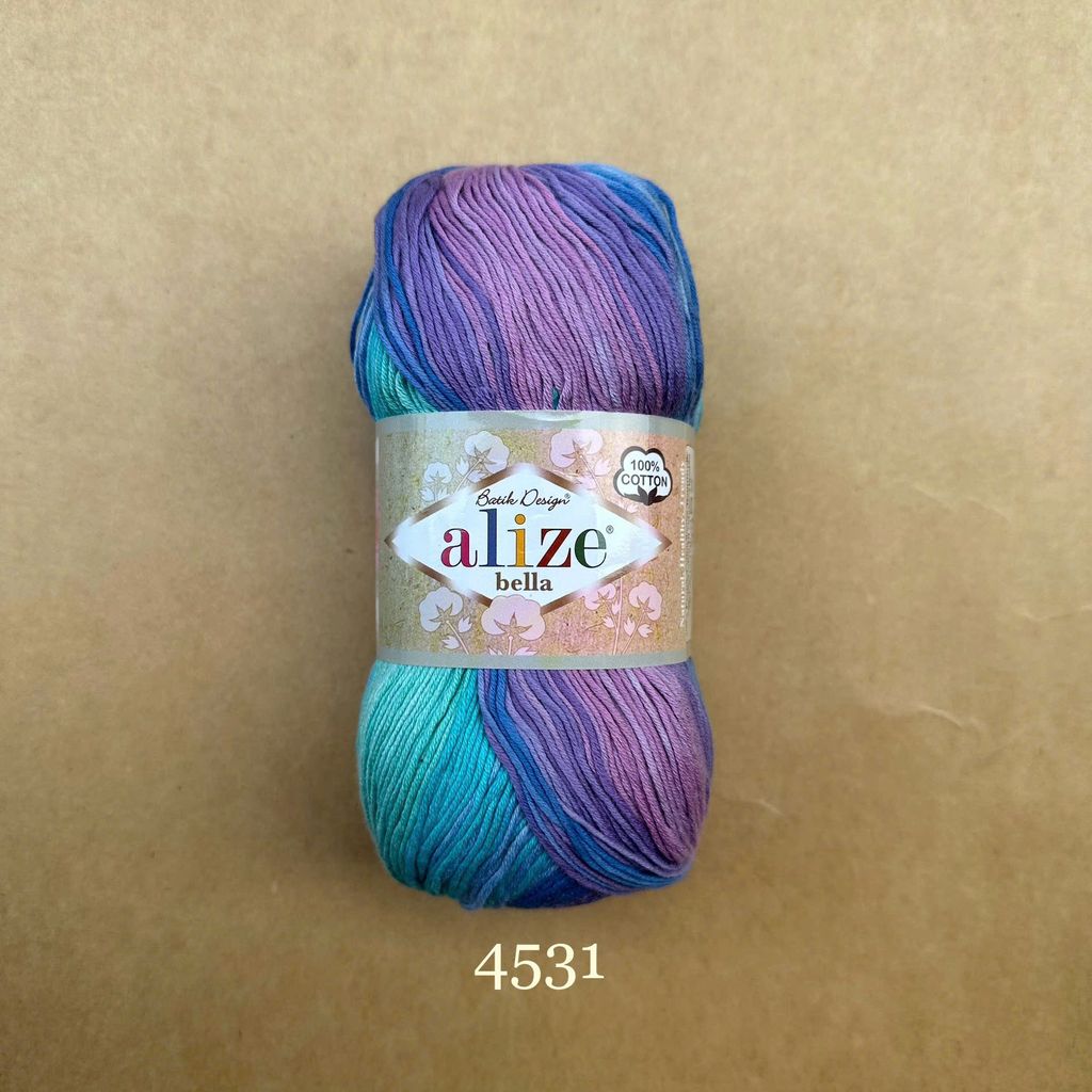 Sợi cotton hè Bella Batik nhập khẩu từ Alize Yarns đan móc áo, váy, khăn hè