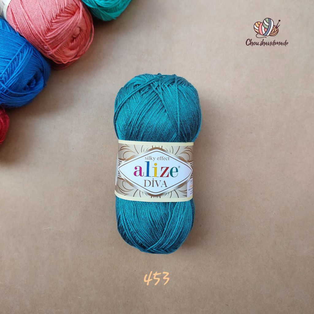 Sợi acrylic bóng Diva nhập khẩu từ Alize yarns đan móc bikini, áo, váy, thú, nón cực xinh