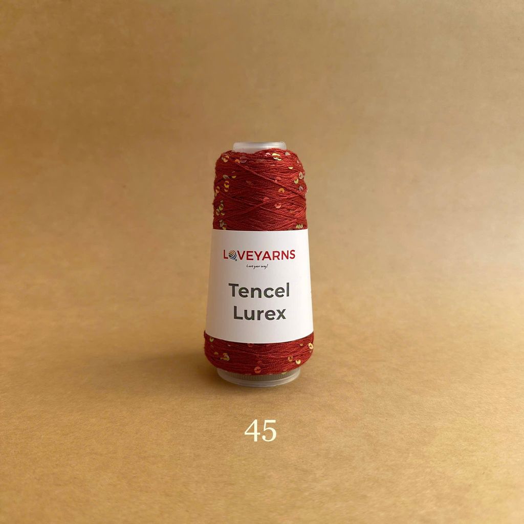 Sợi Tencel Lurex nhập từ Loveyarns, đan móc áo, khăn