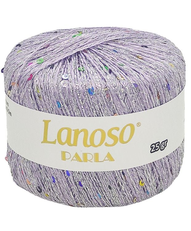 Sợi lấp lánh Parla nhập từ Lanoso, đan móc áo, váy, khăn