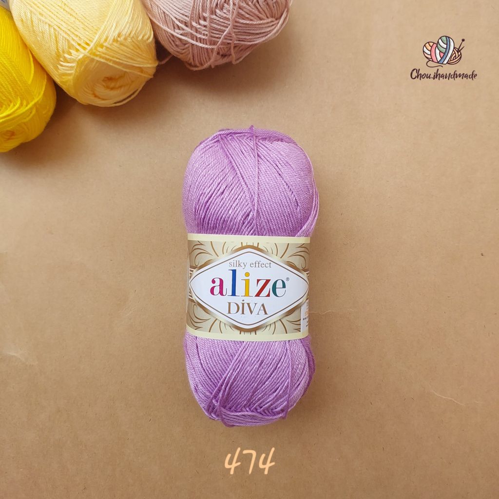Sợi acrylic bóng Diva nhập khẩu từ Alize yarns đan móc bikini, áo, váy, thú, nón cực xinh