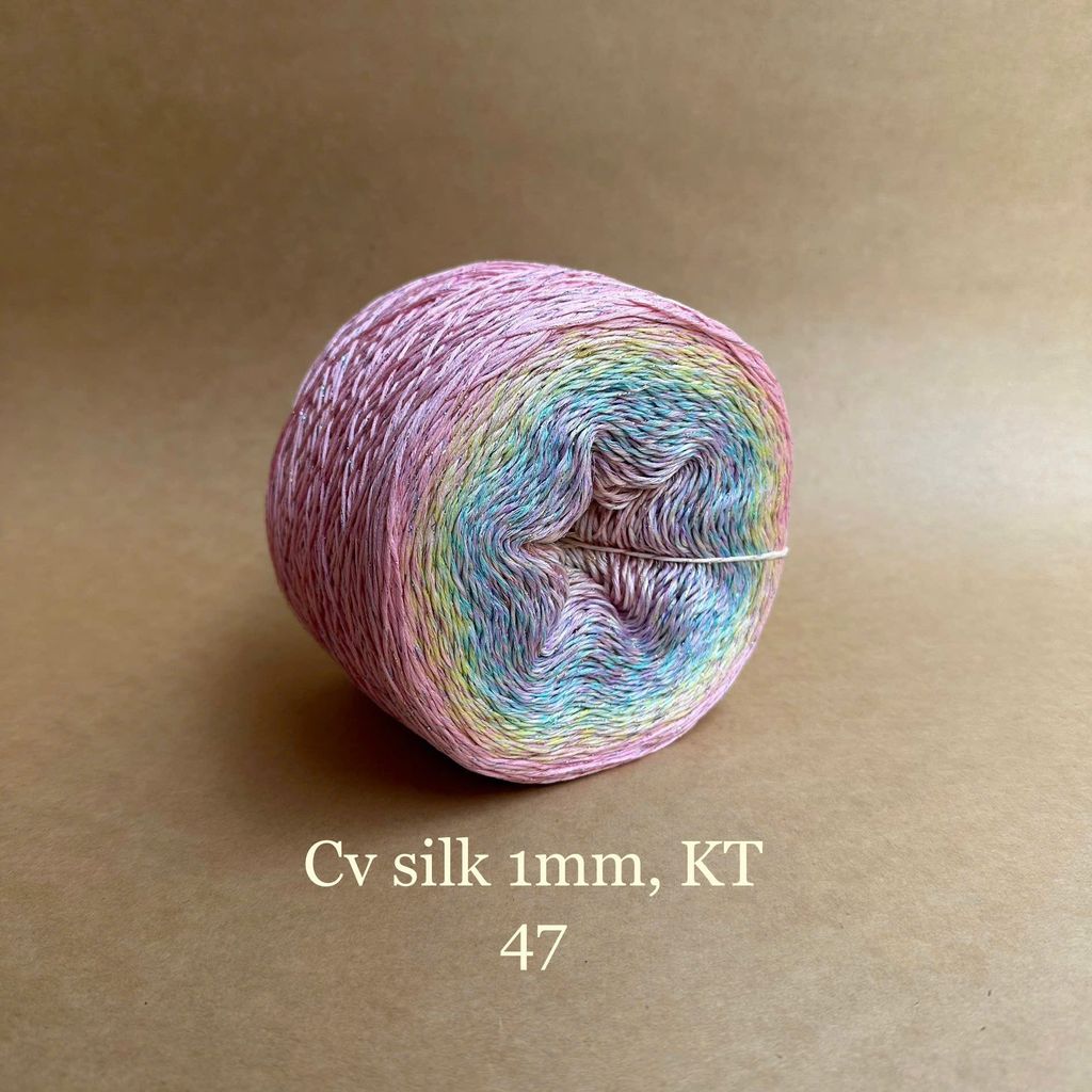 Cầu vồng sợi Silk kim tuyến, cỡ 1.0mm, 300g, đan móc áo, váy, khăn