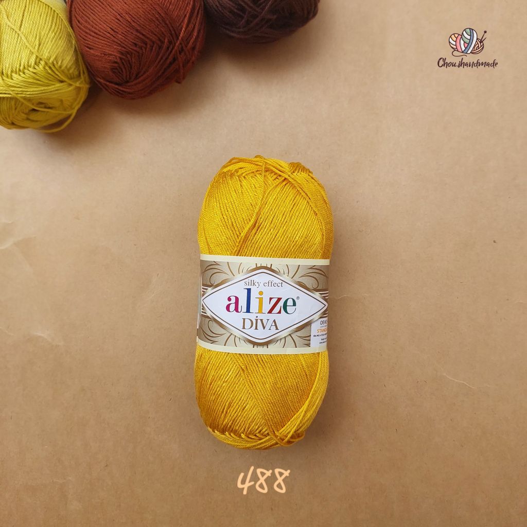 Sợi acrylic bóng Diva nhập khẩu từ Alize yarns đan móc bikini, áo, váy, thú, nón cực xinh