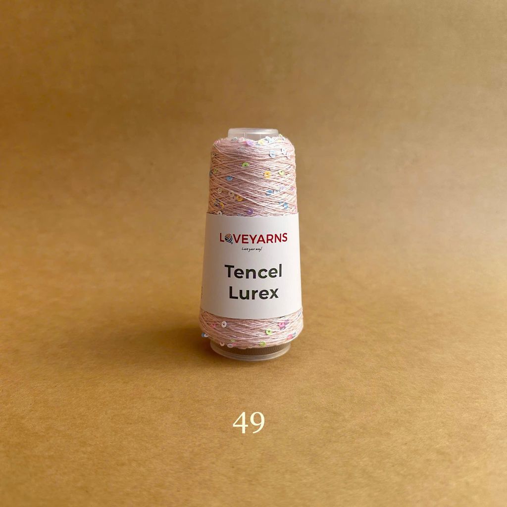 Sợi Tencel Lurex nhập từ Loveyarns, đan móc áo, khăn