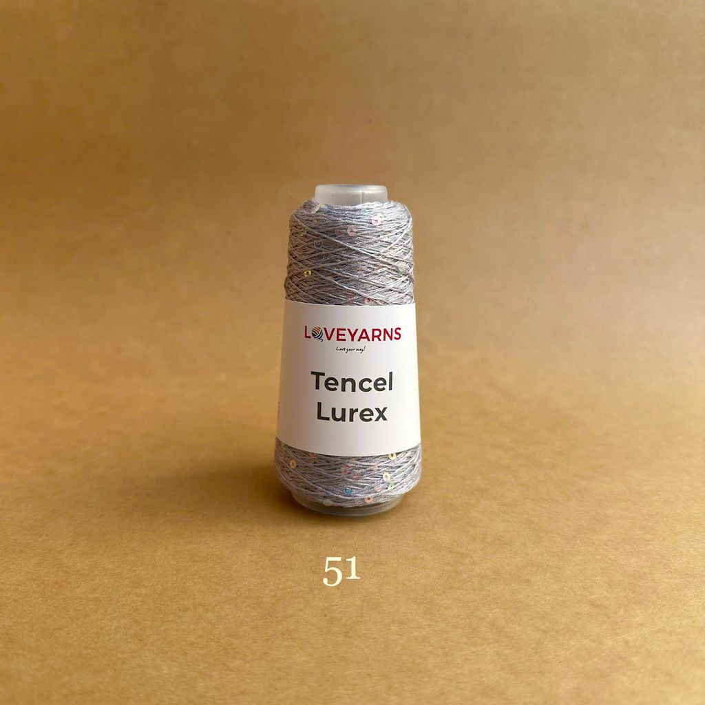 Sợi Tencel Lurex nhập từ Loveyarns, đan móc áo, khăn