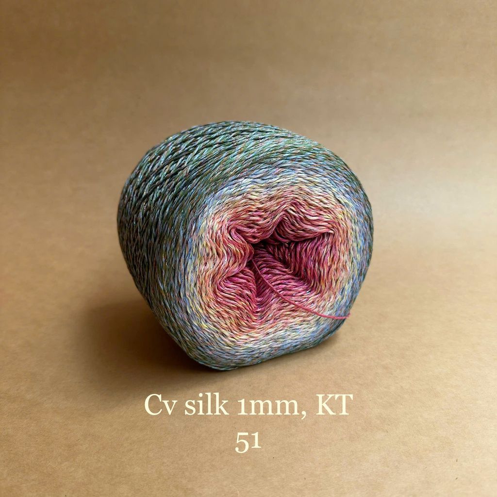Cầu vồng sợi Silk kim tuyến, cỡ 1.0mm, 300g, đan móc áo, váy, khăn