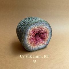 Cầu vồng sợi Silk kim tuyến, cỡ 1.0mm, 300g, đan móc áo, váy, khăn