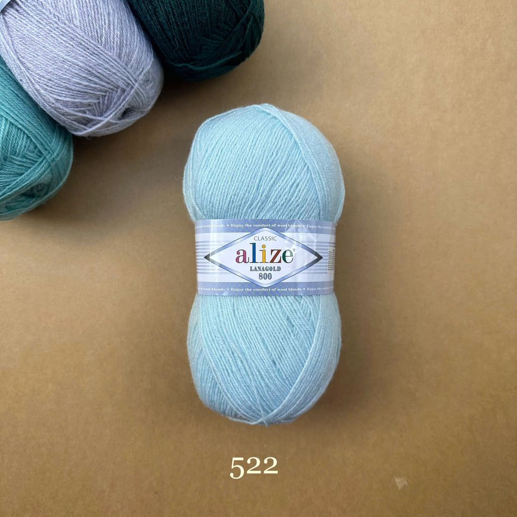 Cuộn len ấm Lanagold 800 hãng Alize siêu dôi, siêu ấm đan móc khăn, áo ấm cực thích