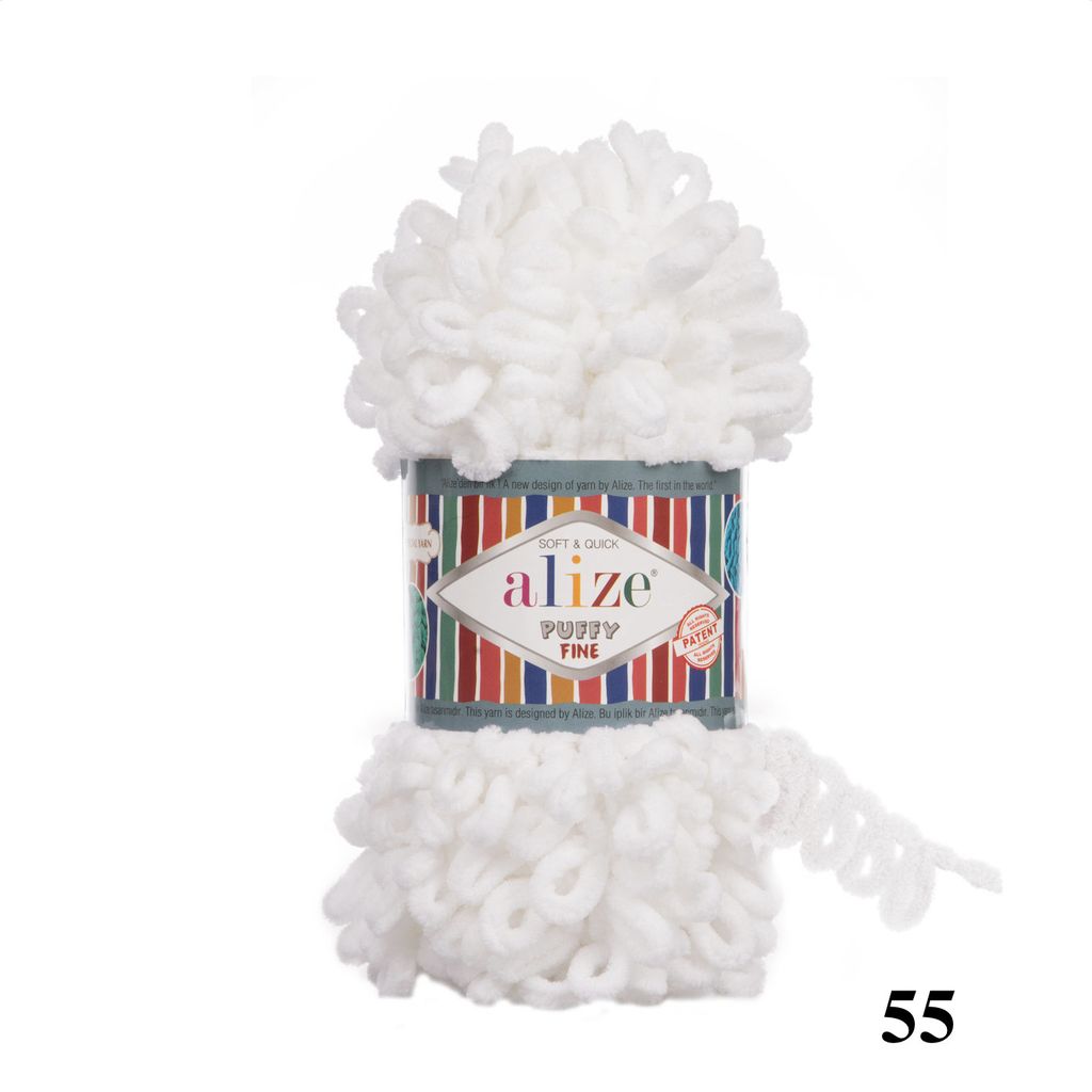 Cuộn len tết bằng tay Puffy Fine hãng Alize Yarns tết áo, khăn, vỏ gối, chăn, thảm, túi