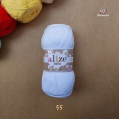 Sợi cotton hè trơn Bella nhập khẩu từ Alize Yarns đan móc áo, váy, khăn hè, mềm mại và mát