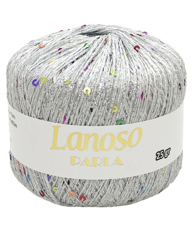 Sợi lấp lánh Parla nhập từ Lanoso, đan móc áo, váy, khăn