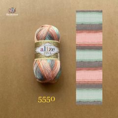 Sợi loang Diva Batik nhập khẩu từ Alize Yarns, đan móc áo, váy, khăn, bikini