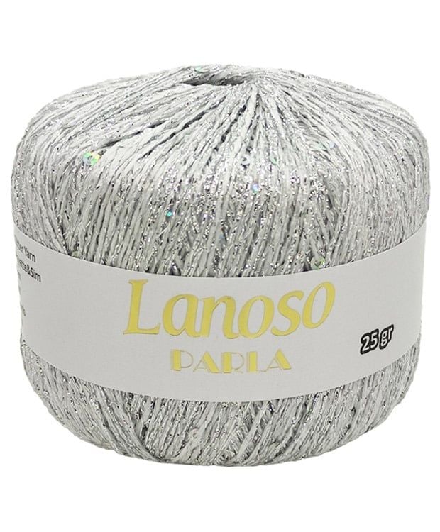 Sợi lấp lánh Parla nhập từ Lanoso, đan móc áo, váy, khăn