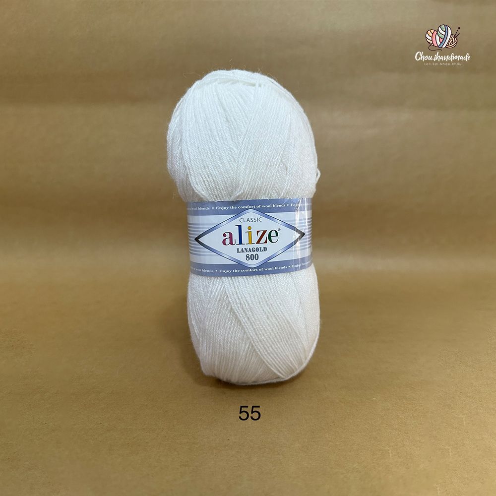Cuộn len ấm Lanagold 800 hãng Alize siêu dôi, siêu ấm đan móc khăn, áo ấm cực thích