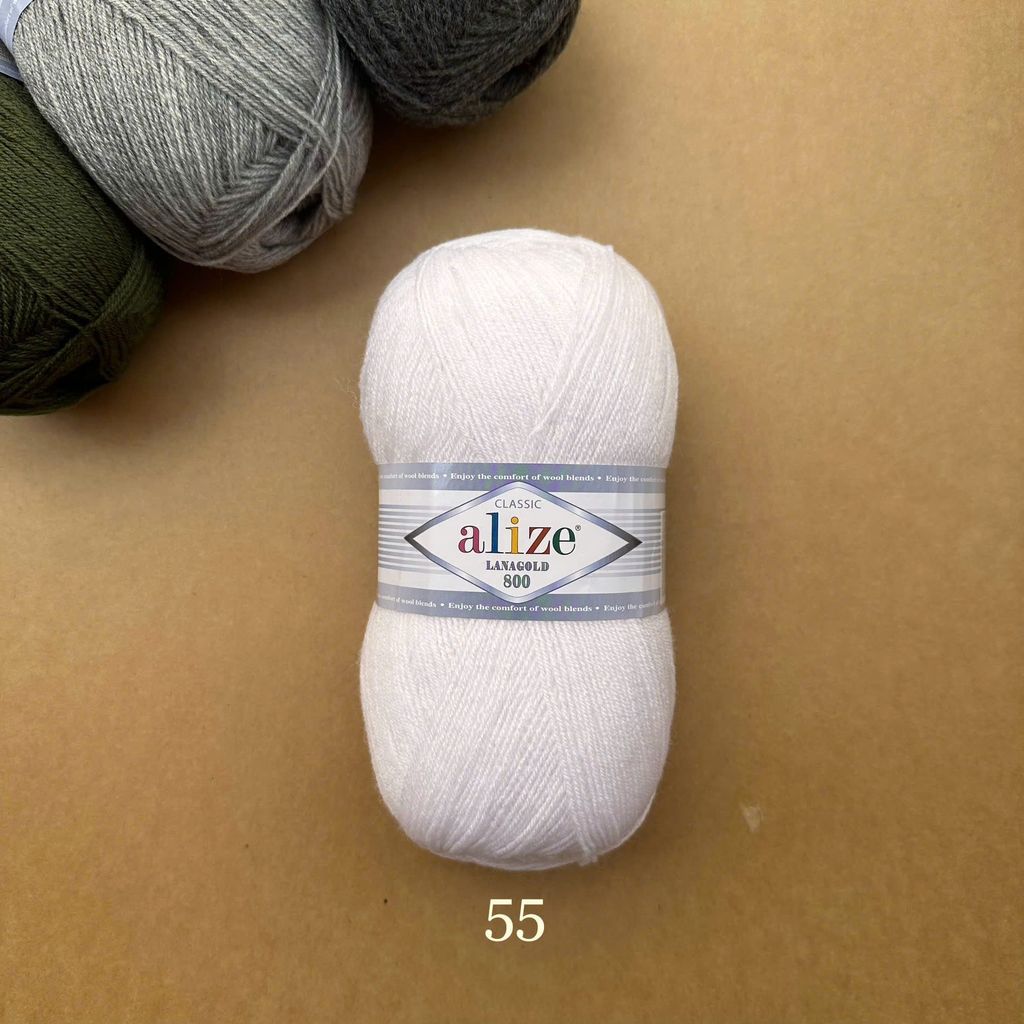 Cuộn len ấm Lanagold 800 hãng Alize siêu dôi, siêu ấm đan móc khăn, áo ấm cực thích