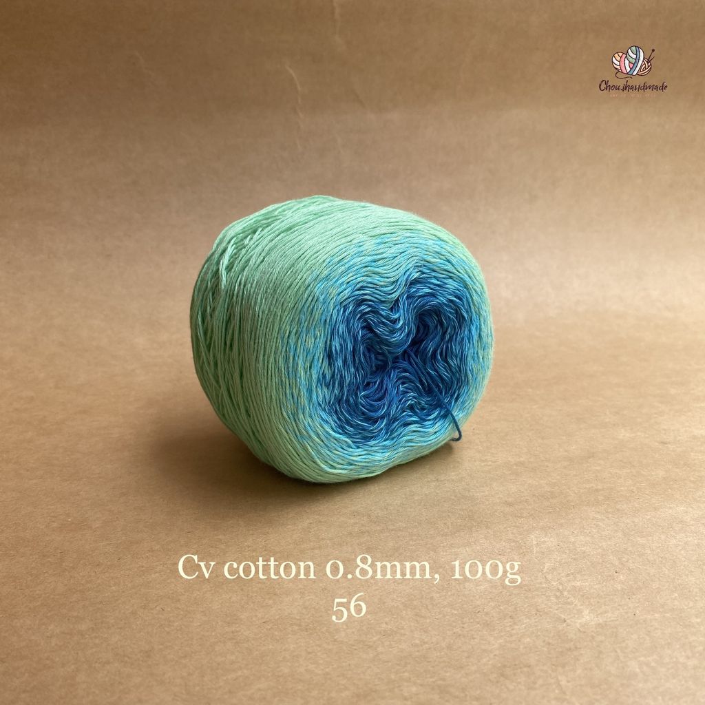 Sợi cầu vồng Cotton 0.8mm cuộn 100g, Chouihandmade, đan móc áo, váy