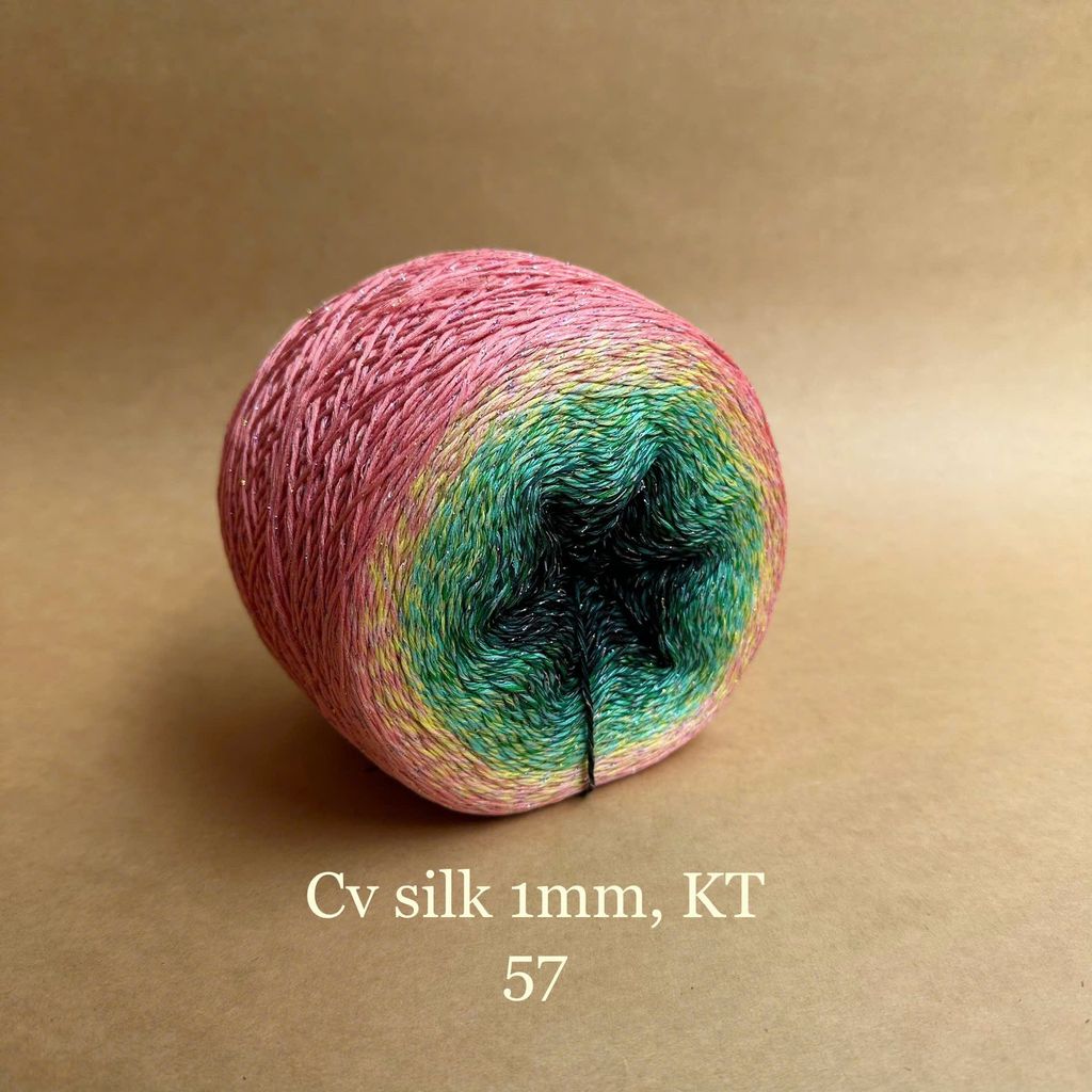 Cầu vồng sợi Silk kim tuyến, cỡ 1.0mm, 300g, đan móc áo, váy, khăn