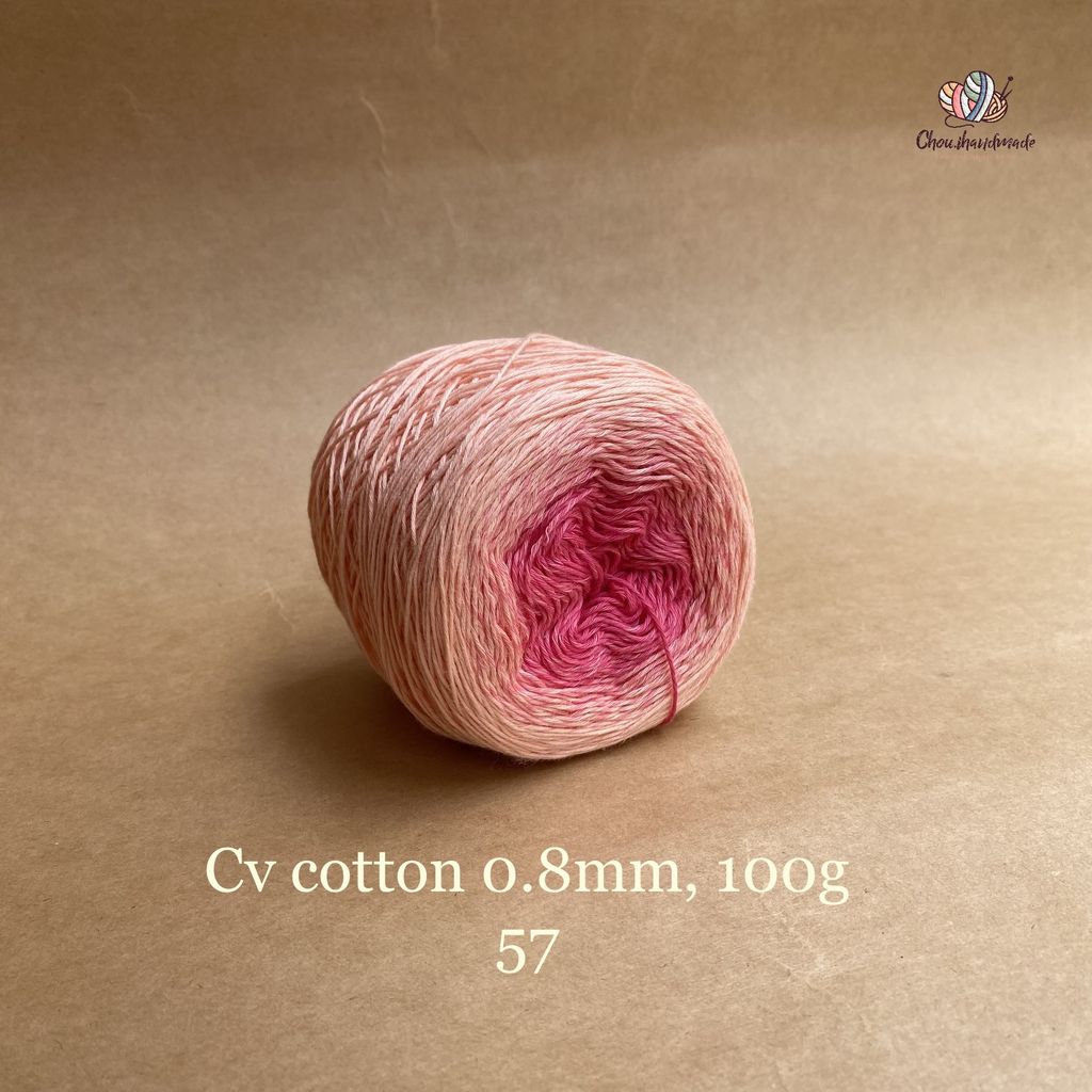 Sợi cầu vồng Cotton 0.8mm cuộn 100g, Chouihandmade, đan móc áo, váy