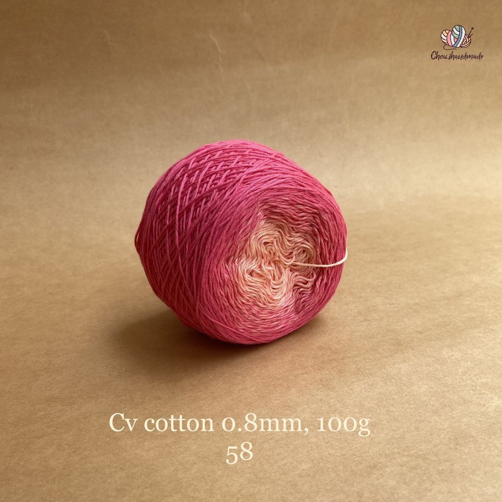 Sợi cầu vồng Cotton 0.8mm cuộn 100g, Chouihandmade, đan móc áo, váy