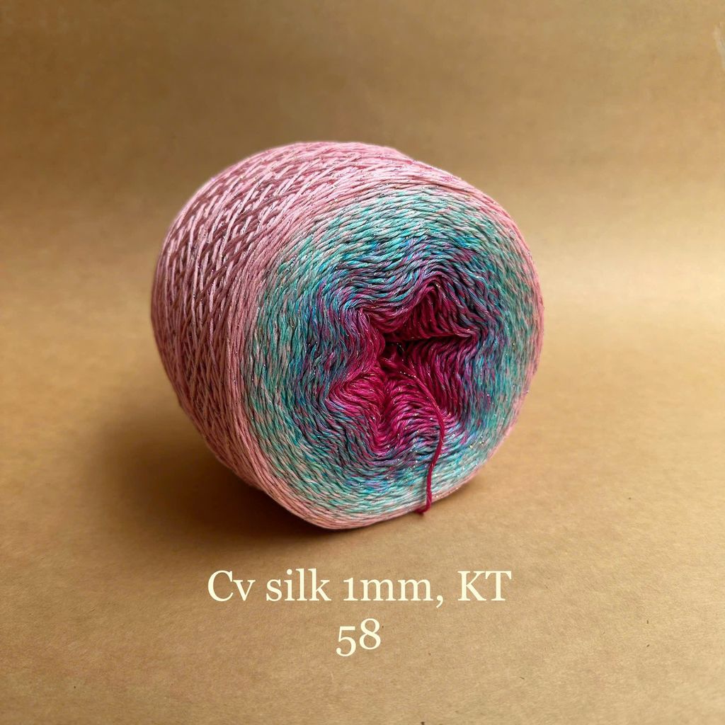 Cầu vồng sợi Silk kim tuyến, cỡ 1.0mm, 300g, đan móc áo, váy, khăn
