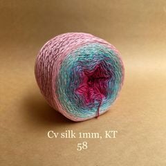Cầu vồng sợi Silk kim tuyến, cỡ 1.0mm, 300g, đan móc áo, váy, khăn