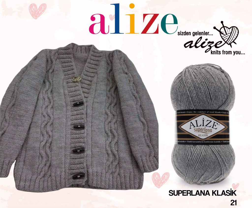 Len ấm Superlana Klasik nhập khẩu từ Alize Yarns đan móc nón, khăn, áo