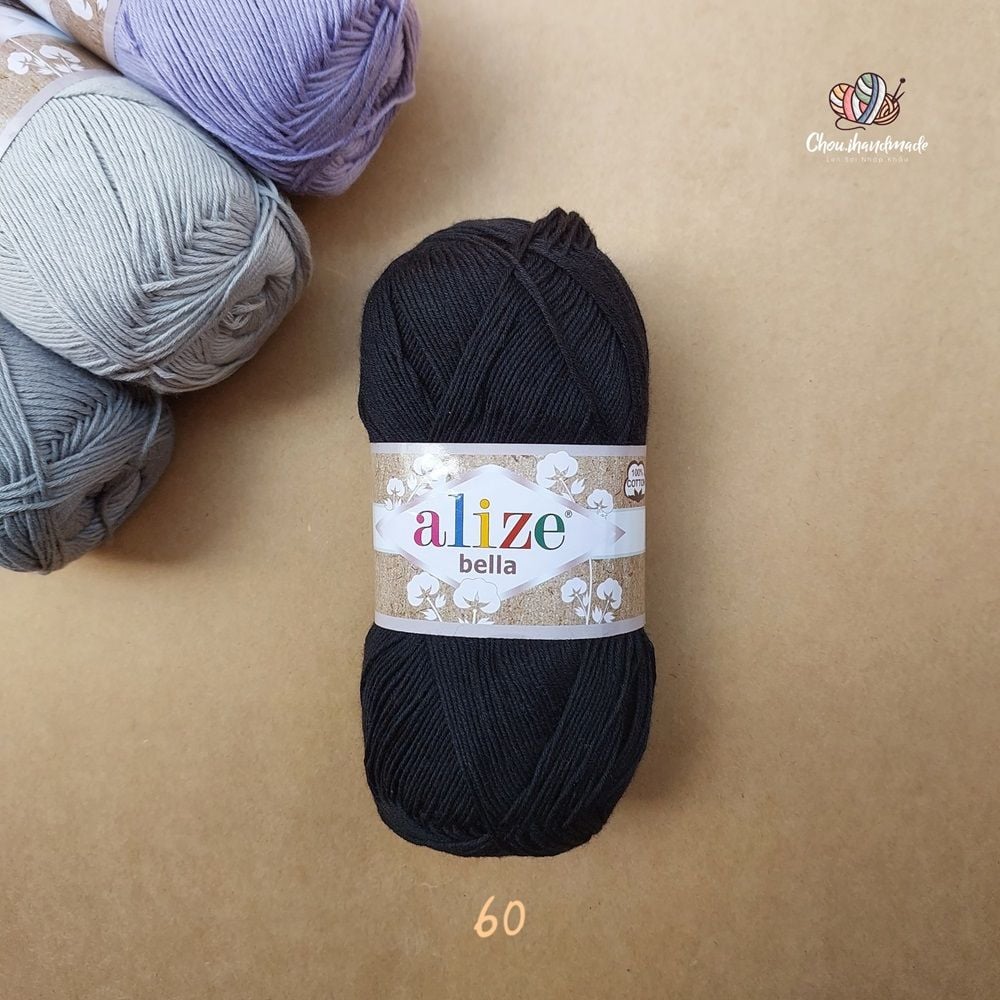 Sợi cotton hè trơn Bella nhập khẩu từ Alize Yarns đan móc áo, váy, khăn hè, mềm mại và mát